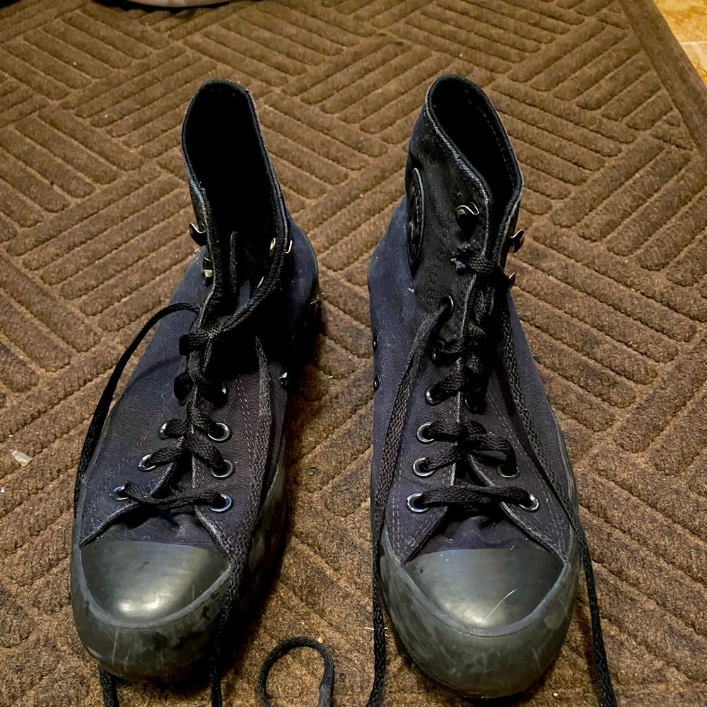 Blackout lugged high top converse